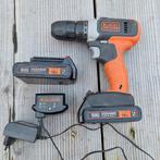Accuboormachine Black+Decker 18V Power connect, Doe-het-zelf en Verbouw, Gereedschap | Boormachines, Ophalen of Verzenden, Gebruikt
