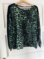 Leuke top groen zwart panterprint maat 3XL/46, Kleding | Dames, Tops, Gedragen, Ophalen of Verzenden, Geisha, Lange mouw