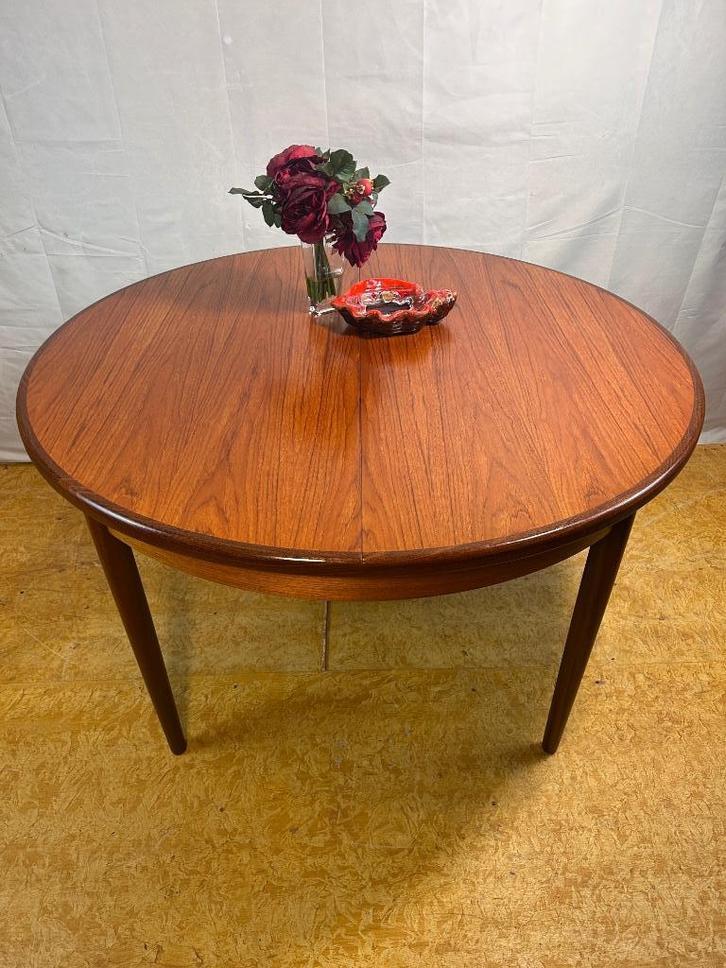 Gratis bezorging!Mid century retro vintage ronde tafel GPlan, Huis en Inrichting, Tafels | Eettafels, Gebruikt, 100 tot 150 cm