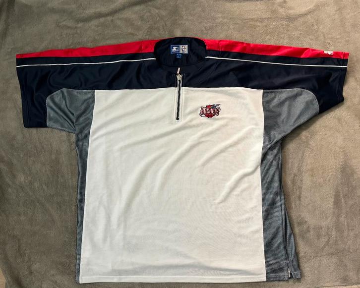 Vintage 90s NBA Starter Rockets shooting jersey maat XL XXL, Kleding | Heren, Sportkleding, Zo goed als nieuw, Maat 56/58 (XL)