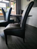 echt leer 6 stuks, Huis en Inrichting, Stoelen, Gebruikt, Bruin, Leer, Ophalen of Verzenden