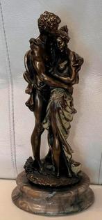 Bronzen beeld op marmeren voet, Ophalen of Verzenden