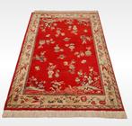 Vintage Aubusson vases vloerkleed Chan orange red 140x196cm, Gebruikt, 100 tot 150 cm, ., Rood