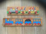 Leuke houten kapstok,  trein en David de Kabouter., Wandkapstok, Gebruikt, Ophalen of Verzenden, Minder dan 100 cm