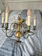 Vintage Messing Kroonluchter met 6 Armen, Ophalen, Gebruikt, Metaal, Vintage