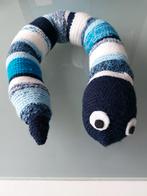 Zelfgehaakte Knuffel Slang - Blauw/Wit, Kinderen en Baby's, Speelgoed | Knuffels en Pluche, Ophalen of Verzenden, Zo goed als nieuw