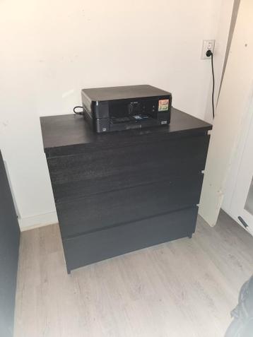 Malm ladekast zwartbruin - 3 lades - afbeelding 1