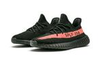 Yeezy Boost 350 v2 Core Black Red red stripe meerdere maten, Ophalen of Verzenden, Nieuw, Zwart
