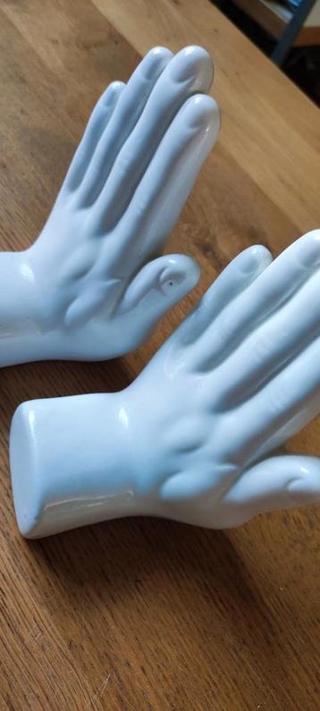 Vintage Keramische Hand Boekensteunen - Vulbaar beschikbaar voor biedingen
