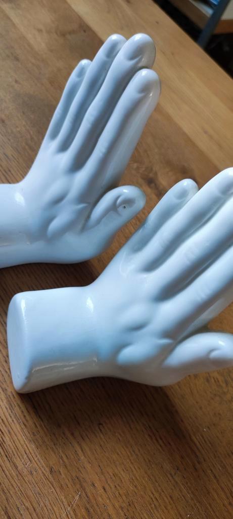 Vintage Keramische Hand Boekensteunen - Vulbaar, Huis en Inrichting, Woonaccessoires | Overige, Gebruikt, Ophalen of Verzenden