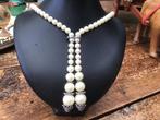 Parelketting met zilveren tussenstukken.925 gemerkt., Sieraden, Tassen en Uiterlijk, Kettingen, Ophalen of Verzenden, Zo goed als nieuw