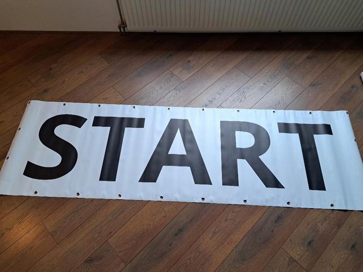 spandoek start/finish, Diversen, Vlaggen en Wimpels, Nieuw, Ophalen of Verzenden