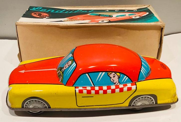 1950-60 Blikken Flim Lemez Taxi mooie litho,Hongarije,OVP, Antiek en Kunst, Antiek | Speelgoed, Ophalen