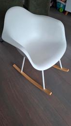 Schommelstoel / Kuipstoel - Wit met Houten Onderstel, Wit, Zo goed als nieuw, Ophalen, Hout