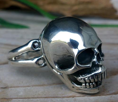 Wie snel is scoort €15,- korting  - Skull Ring - Echt Zilver, Sieraden, Tassen en Uiterlijk, Ringen, Nieuw, Dame of Heer, 20 of groter