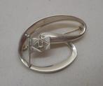 Zilveren modernist broche Andreas Daub Pforzheim nr.1104, 4 tot 7 cm, Verzenden, Zo goed als nieuw, Zilver