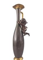 Antieke Franse vaas met engel 1890 brons-brass pitcher, Ophalen of Verzenden