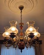 Antieke kroonluchter uit vroege 20e eeuw, Ophalen, Gebruikt, Glas, Antiek