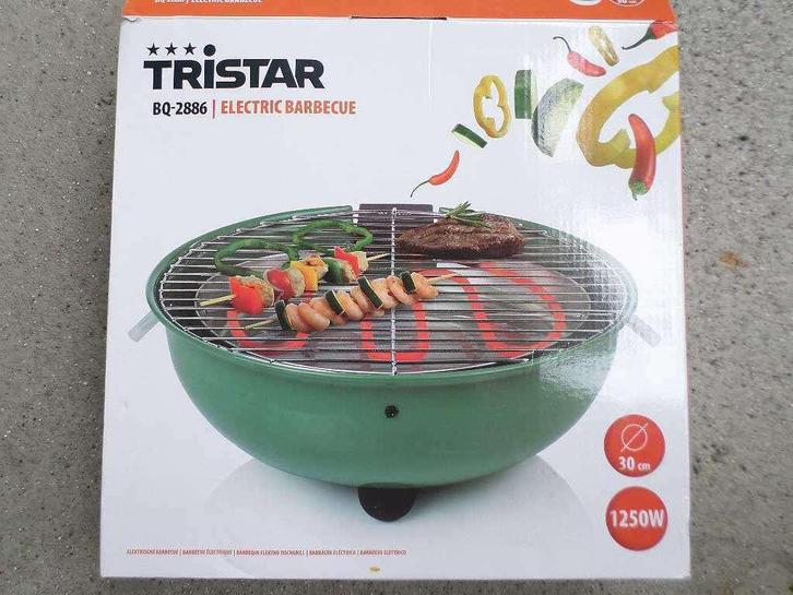 TRISTAR barbecue/grill "BQ-2886" NIEUW diam.30cm 1250Watt m1, Tuin en Terras, Elektrische barbecues, Nieuw, Ophalen of Verzenden