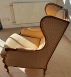 Bijzondere klassieke oorfauteuil - geel, Huis en Inrichting, Ophalen, Gebruikt, Stof, 50 tot 75 cm