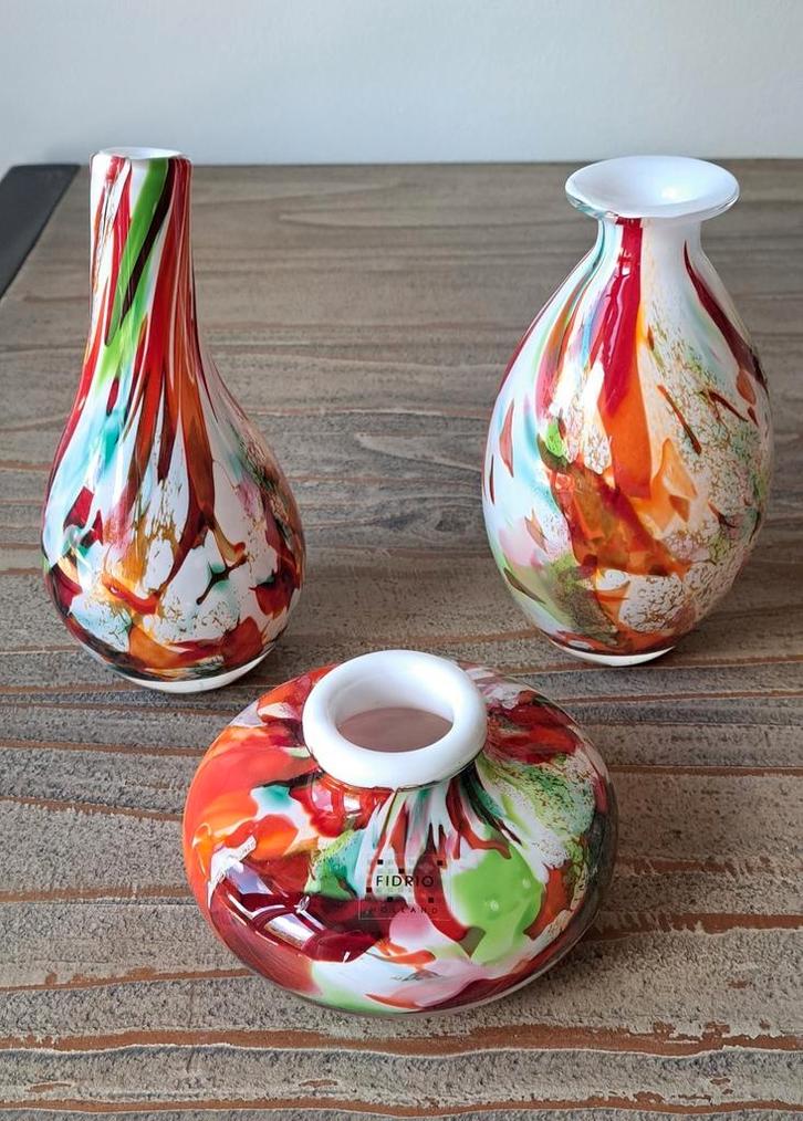 Fidrio vaasjes - Collectie Mixed Colours, Antiek en Kunst, Antiek | Vazen, Ophalen