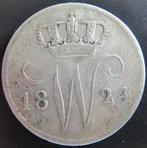 25 Cent 1824B, Postzegels en Munten, Verzenden, Zilver, 25 cent, Koning Willem I