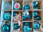 45 vintage blauwe kerst ballen, Ophalen of Verzenden