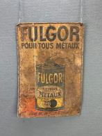 Fulgor stokoude blikken vintage reclameplaat, Ophalen of Verzenden