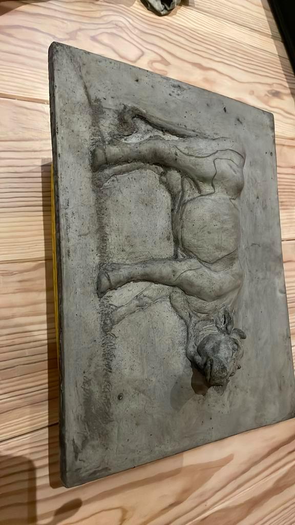 Stenen Beeld Koe - Uniek Kunstwerk, Antiek en Kunst, Kunst | Beelden en Houtsnijwerken, Ophalen of Verzenden