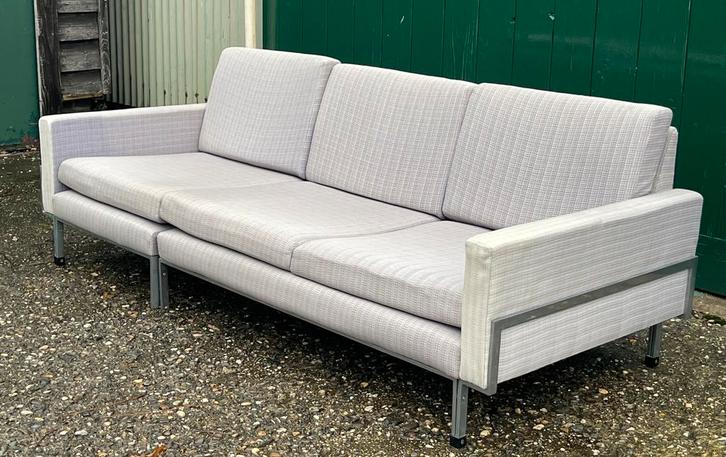 Vintage mid century zitbank 3 persoons Florence Knoll design, Huis en Inrichting, Banken | Bankstellen, Gebruikt, Rechte bank