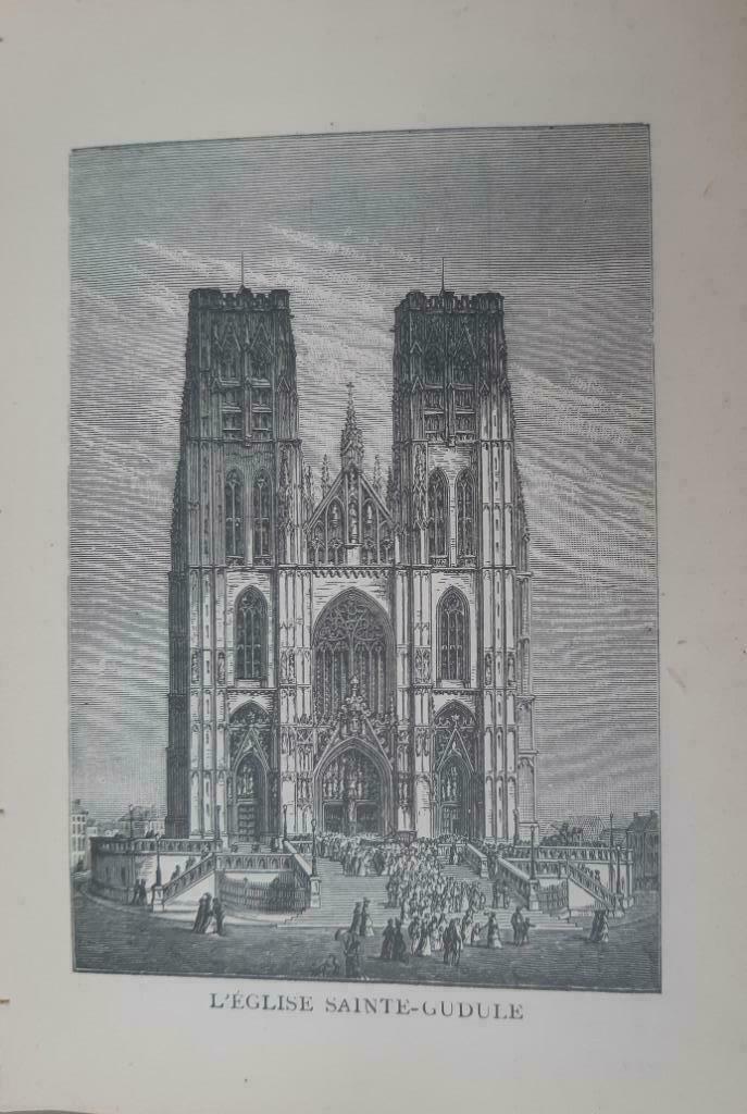 12 / Brussel L'Eglise de D'Sainte Gudula. Houtgravure 1892, Antiek en Kunst, Kunst | Etsen en Gravures, Ophalen of Verzenden