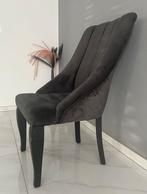 Eetstoel 6 stuks antraciet kleur velvet stof, Ophalen of Verzenden, Zo goed als nieuw, Stof