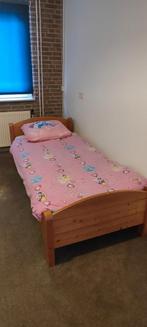 Licht eiken 1 persoons stevig bed, Ophalen of Verzenden, Gebruikt, Eenpersoons
