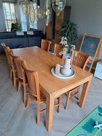 Teak eetafel + stoelen, Huis en Inrichting, Tafels | Eettafels, Ophalen of Verzenden, Gebruikt