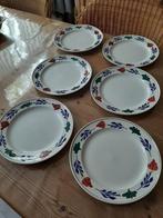 BOERENBONT BOCH - 6 ONTBIJTBORDJES - DIAMETER 21 CM, Ophalen of Verzenden, Zo goed als nieuw, Bord(en), Aardewerk