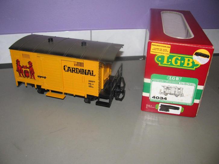 LGB wagon cardinal no 4034, Hobby en Vrije tijd, Modeltreinen | Overige schalen, Zo goed als nieuw, Wagon, Gelijkstroom, LGB, Ophalen
