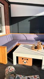 Steigerhouten Hoekbank Tuinbank met opbergruimte, Tuin en Terras, Ophalen, Gebruikt, Meer dan 8 zitplaatsen, Steigerhout