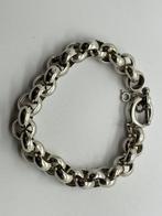 B276 Prachtige zilveren jasseron armband grove schakel, Ophalen of Verzenden, X, Zilver, Zilver