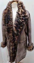 Stoere vintage lammy coat parka echt leer en schapenvacht, Maat 42/44 (L), Ophalen of Verzenden, Zo goed als nieuw, Vintage