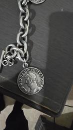 Zilveren Antieke Armband met Gestempelde Details, Gebruikt, Ophalen of Verzenden, Met bedels of kralen, Zilver