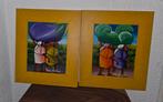 Twee Afrikaanse schilderijen met groenten, Ophalen of Verzenden