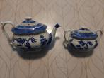 Theepot en Suikerpot, Old Blue, Hand Painted., Verzenden