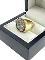Massief Gouden Heren Ring 0.75 ct Briljant Geslepen Diamant, Sieraden, Tassen en Uiterlijk, Goud, Goud, 20 of groter, Met edelsteen