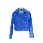 Goosecraft | Biker jacket 406 leer kobaltblauw | Maat L, Kleding | Dames, Jasjes, Kostuums en Pakken, Ophalen of Verzenden, Gedragen