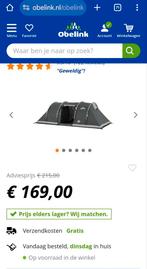 Obelink Napels poly 4 vis a vis tent, Caravans en Kamperen, Ophalen of Verzenden, Gebruikt, Tot en met 4