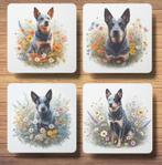 Cattle Dog Lente onderzetters met houder, Ophalen of Verzenden, Nieuw, Glas of Kopje