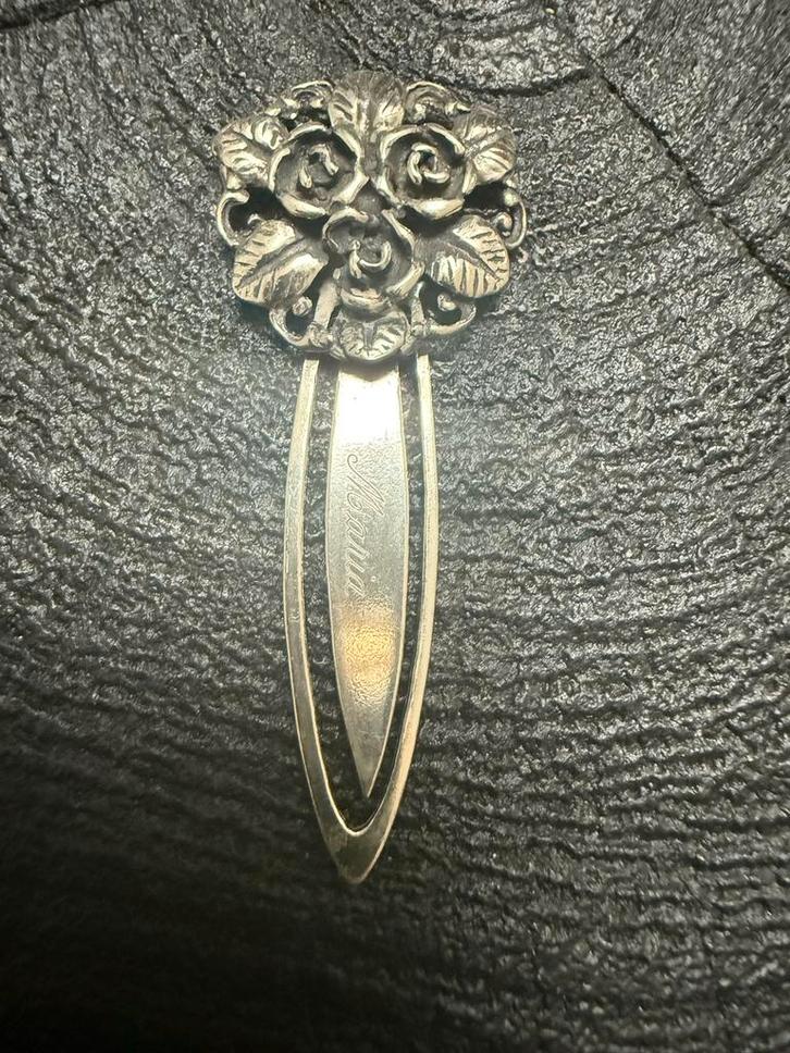 Zilveren Boekenlegger met Rozen & Naam Maria, Antiek en Kunst, Antiek | Goud en Zilver, Ophalen of Verzenden