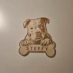 Hond portret op hout (gepersonaliseerd naam laser), Dieren en Toebehoren, Ophalen of Verzenden, Zo goed als nieuw