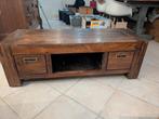 Massief houten TV meubel met lades, Huis en Inrichting, Kasten | Televisiemeubels, Ophalen, Gebruikt, 100 tot 150 cm, Minder dan 100 cm