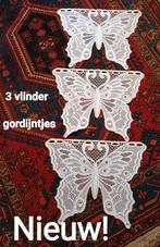 3 Nieuwe Vlinder Gordijntjes/Vitrage, Minder dan 50 cm, Verzenden, Wit, Nieuw